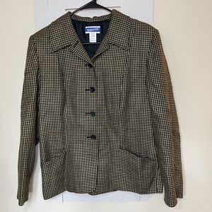 Pendleton Women’s Blazer Houndstooth Size 12 Vintage Wool Blend